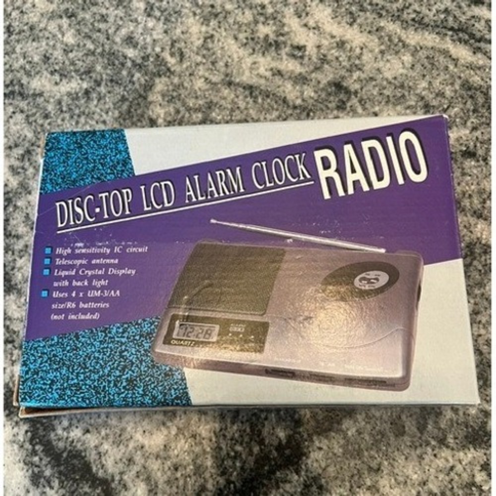 Family Dollar Alarm Clock Radio Unisex OS Black Excellent 1999 Sales Hero Promo